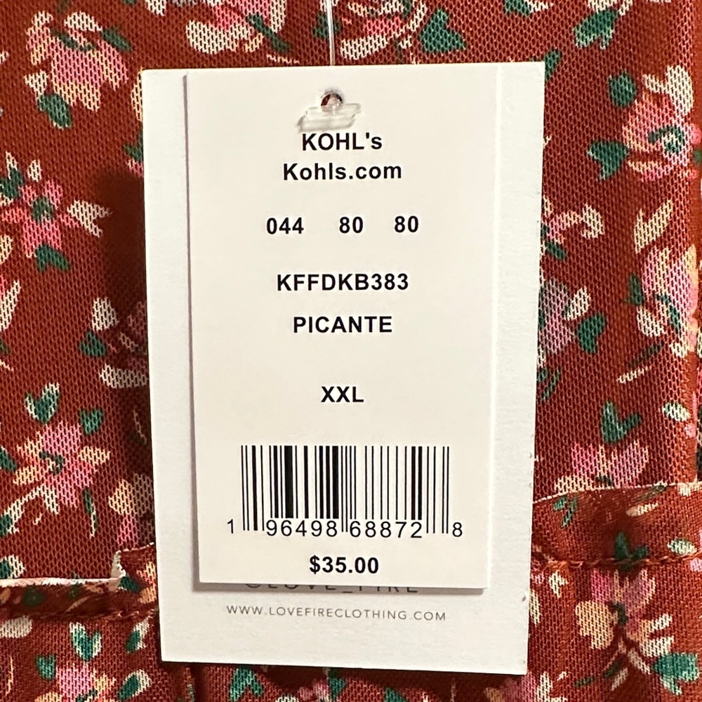 love, Fire Red Floral Mini Dress - Picture 6 of 6